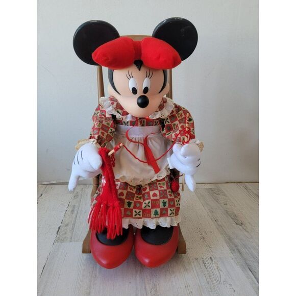 Santa's best 1993 Minnie Mouse knitting rocking chair animated Xmas - Picture 4 of 15